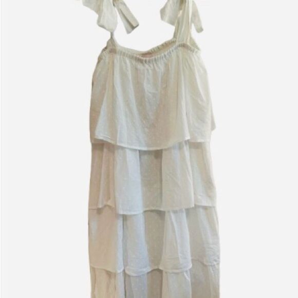 Victoria Dunn White Sleeveless Tiered Sundress NWT - Picture 1 of 10